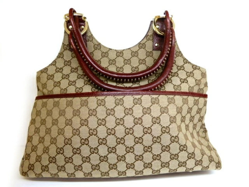 Gucci Shoulder Bag GG Canvas Calfskin